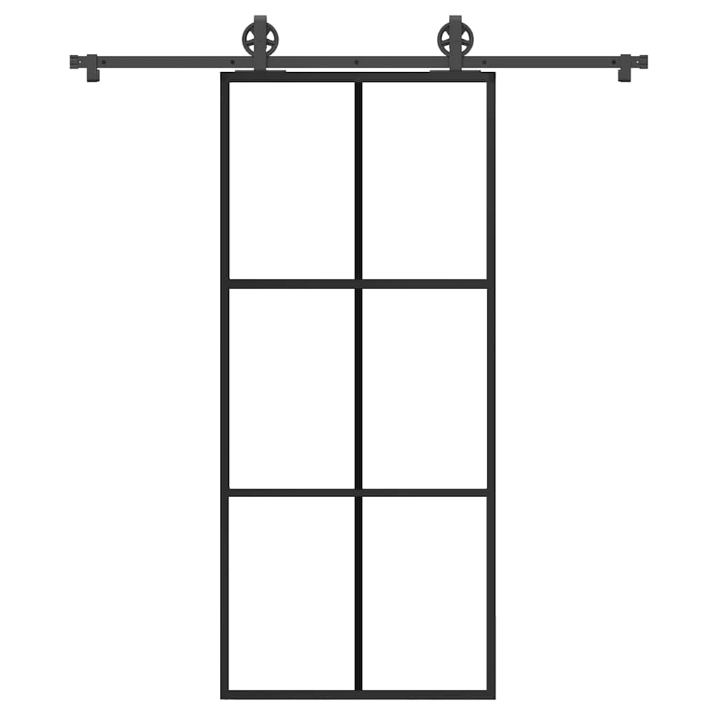 Schiebetür mit Beschlag 90×205 cm ESG-Glas & Aluminium