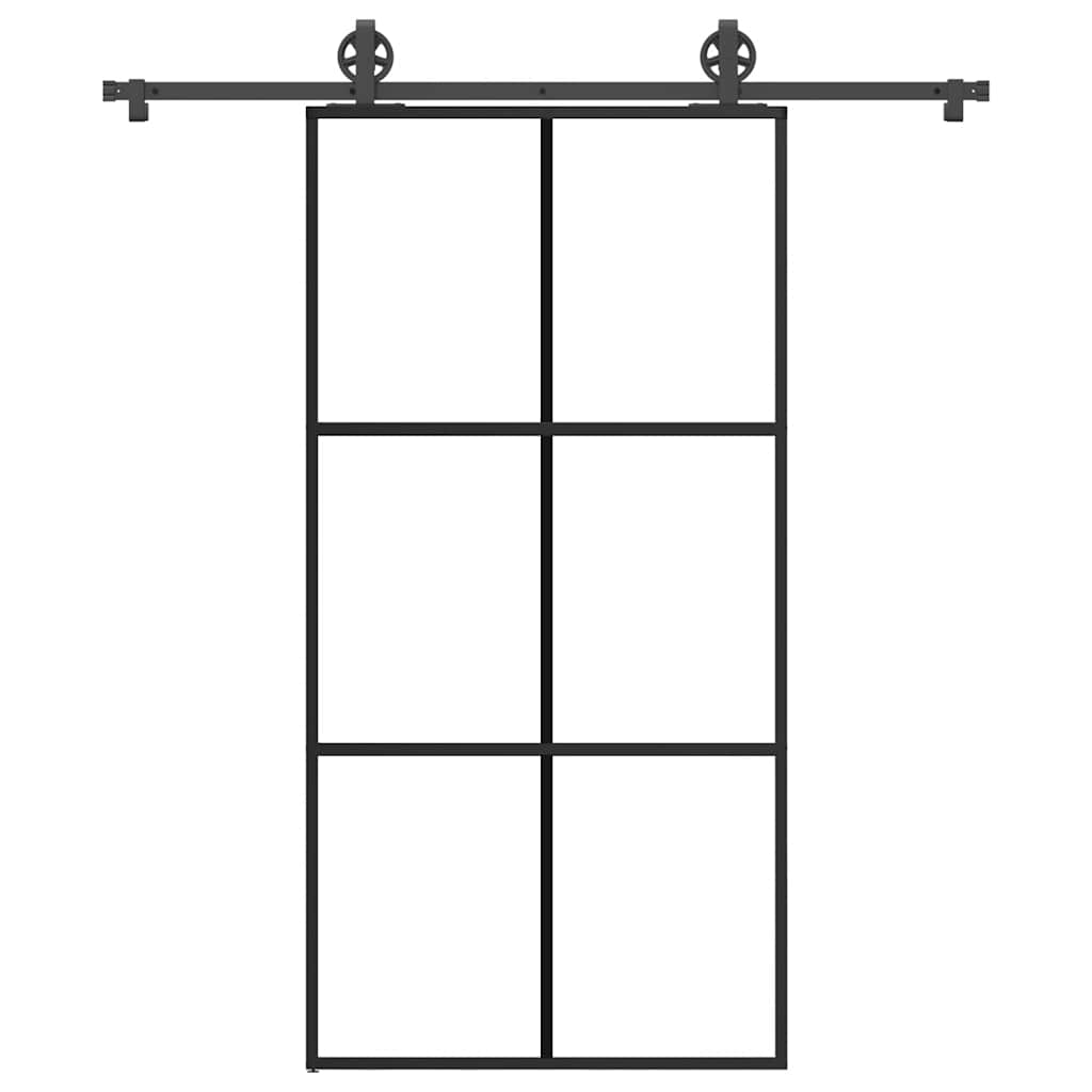 Schiebetür mit Beschlag 102×205 cm ESG-Glas & Aluminium