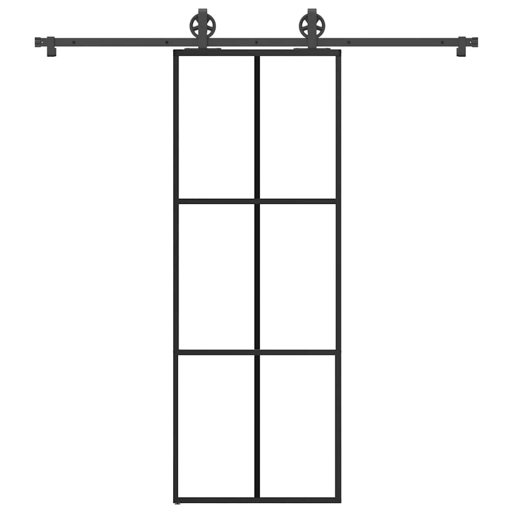 Schiebetür mit Beschlag 76×205 cm ESG-Glas & Aluminium