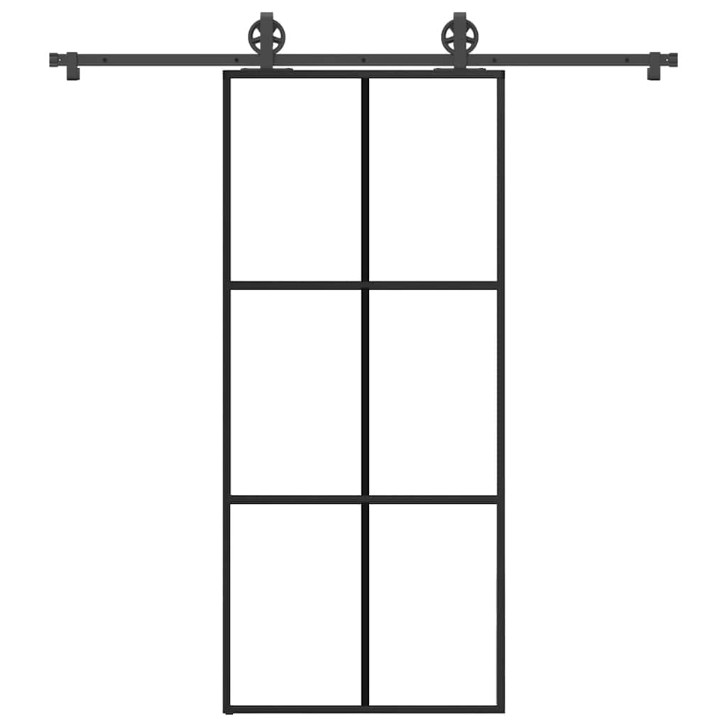 Schiebetür mit Beschlag 90×205 cm ESG-Glas & Aluminium