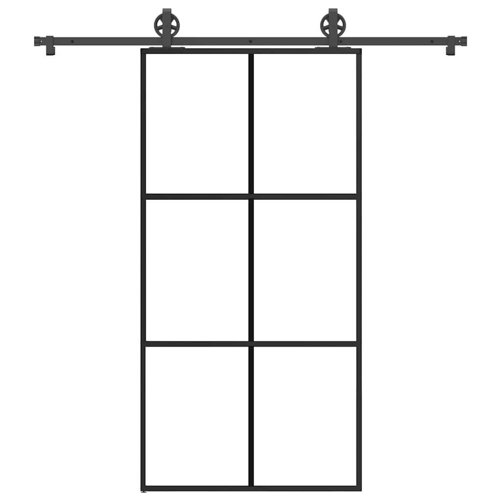 Schiebetür mit Beschlag 102×205 cm ESG-Glas & Aluminium