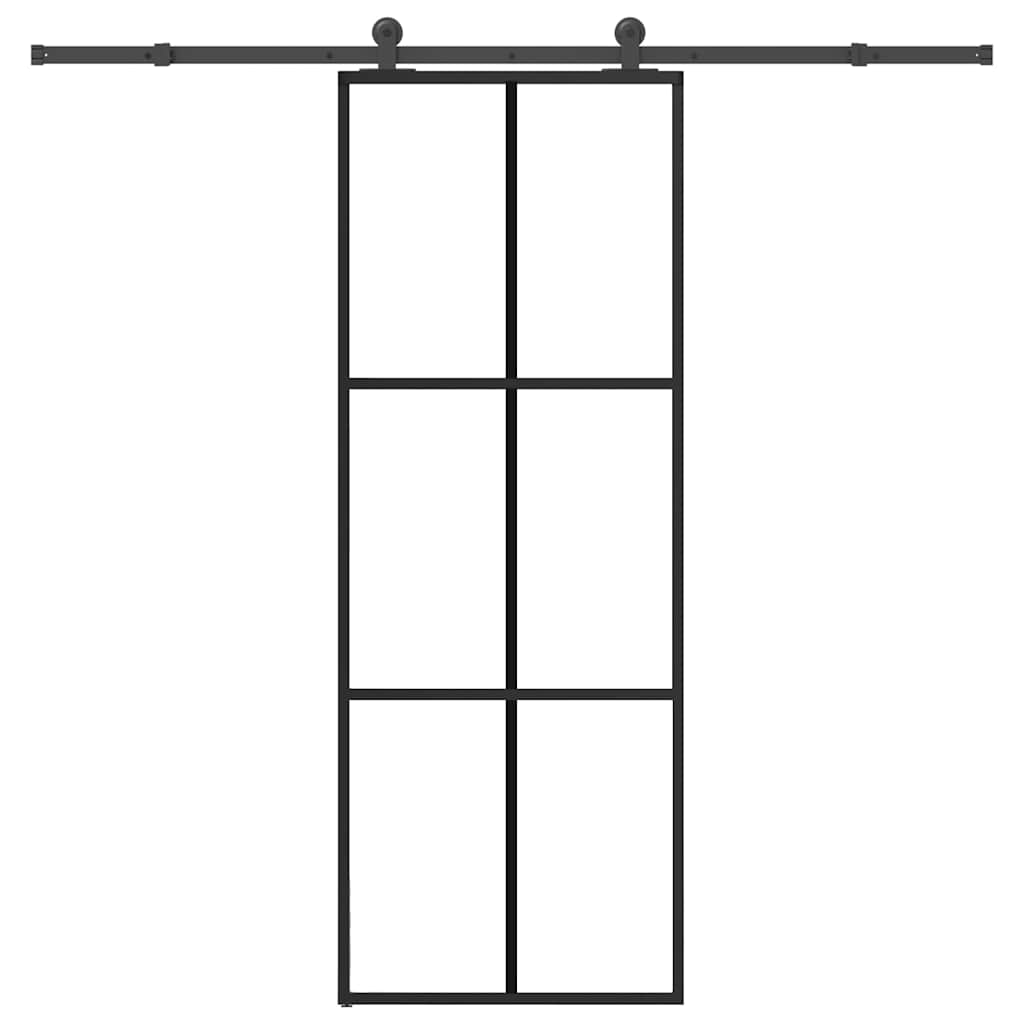 Schiebetür mit Beschlag 76×205 cm ESG-Glas & Aluminium