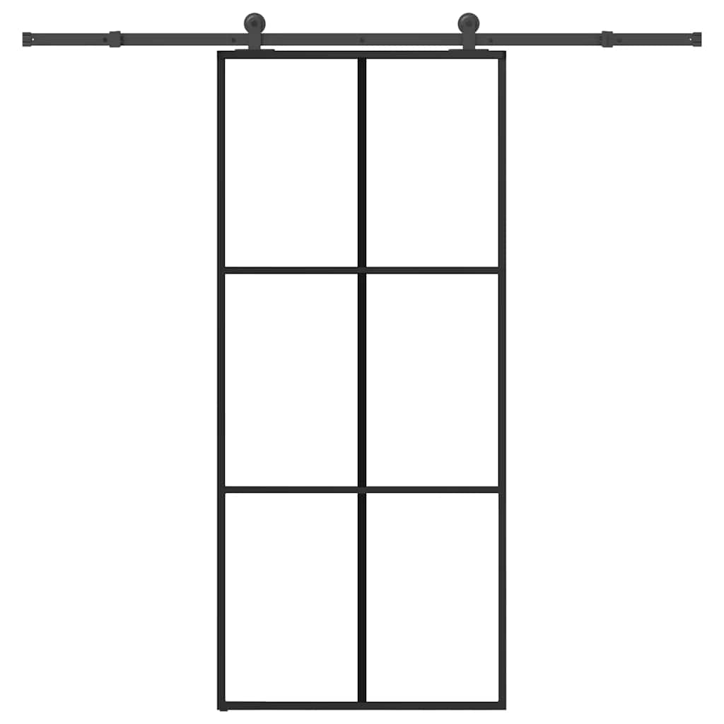 Schiebetür mit Beschlag 90×205 cm ESG-Glas & Aluminium