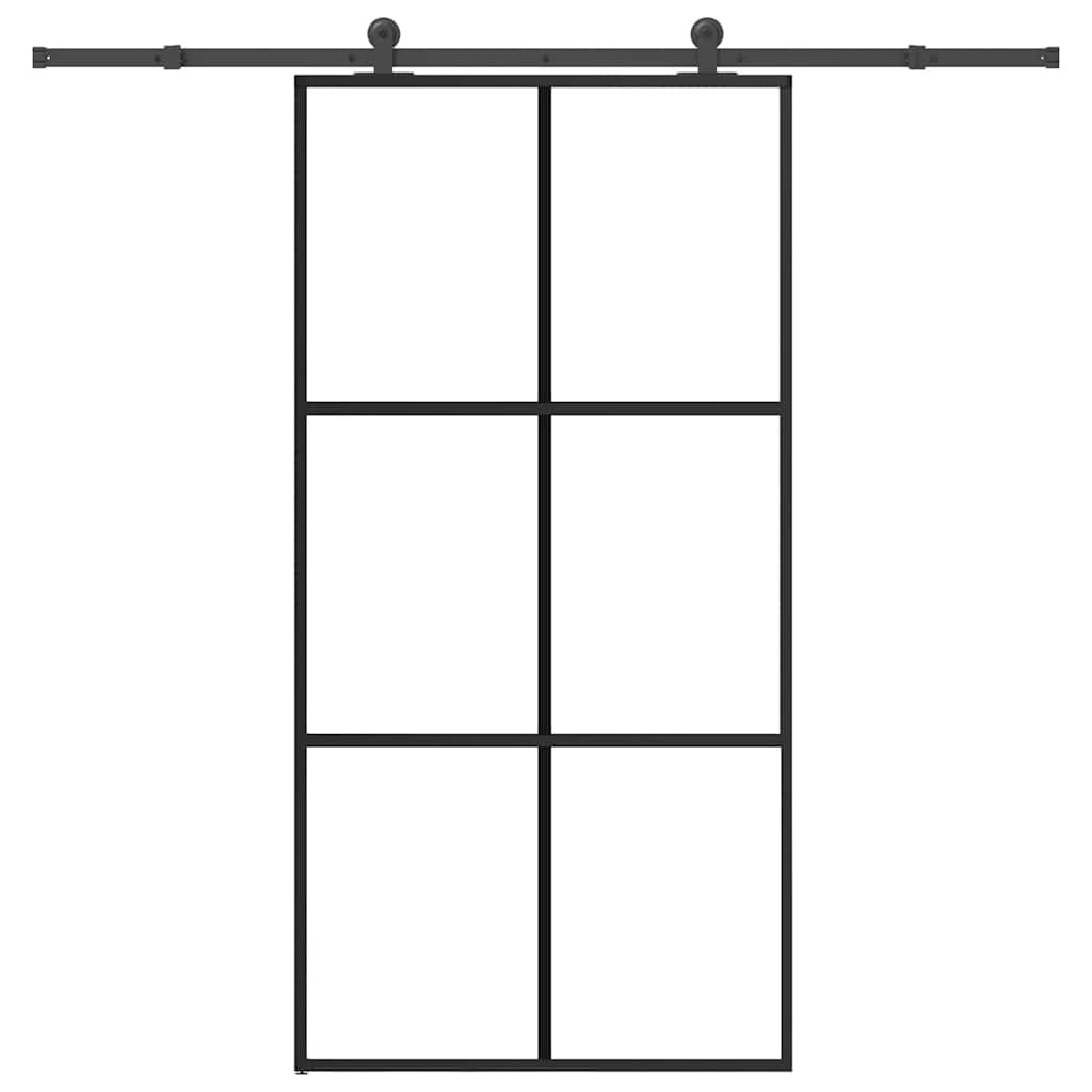 Schiebetür mit Beschlag 102×205 cm ESG-Glas & Aluminium