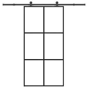 Drsna vrata z opremo ESG steklo in aluminij 102x205 cm