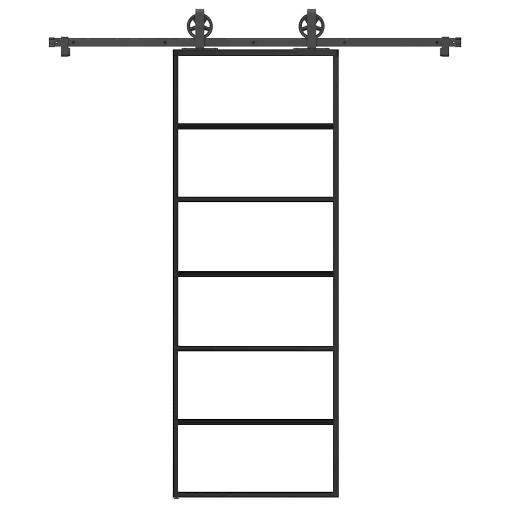 Schiebetür mit Beschlag 76×205 cm ESG-Glas & Aluminium