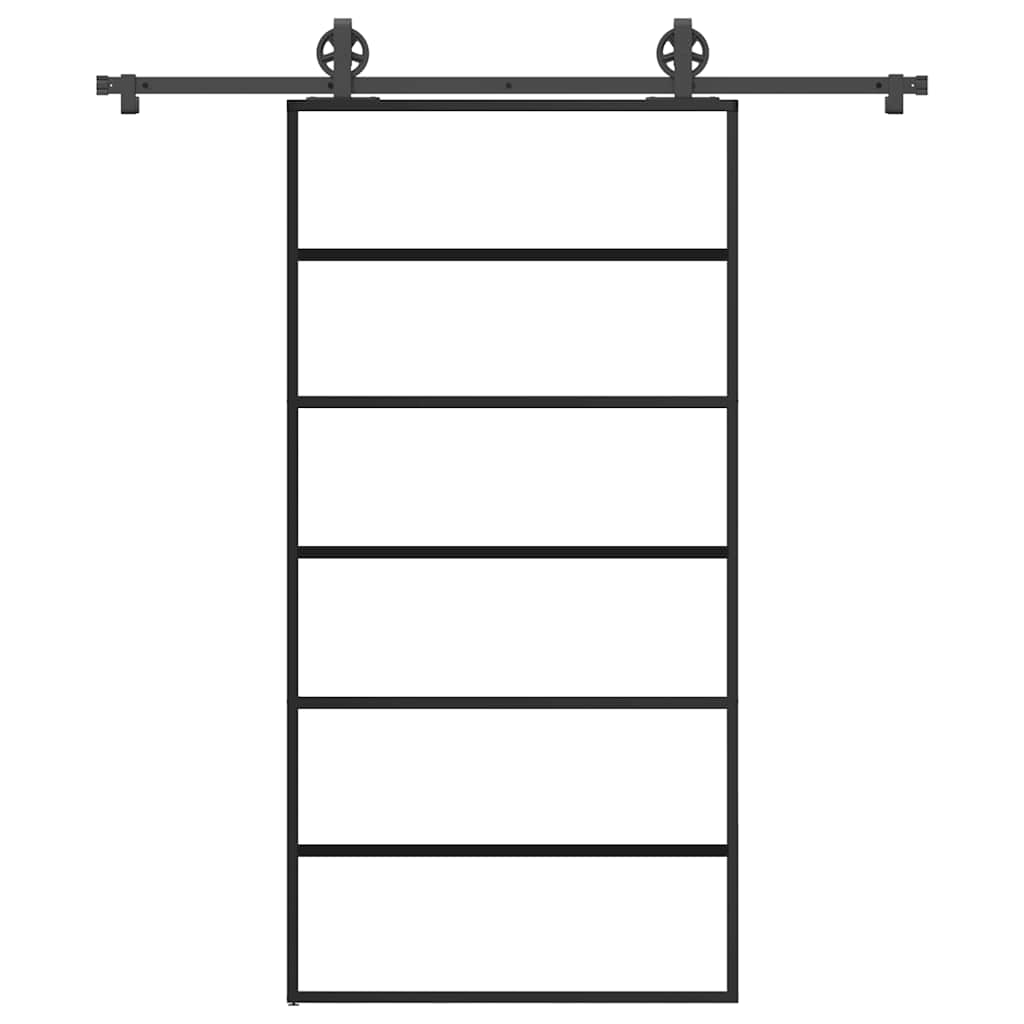 Schiebetür mit Beschlag 102×205 cm ESG-Glas & Aluminium