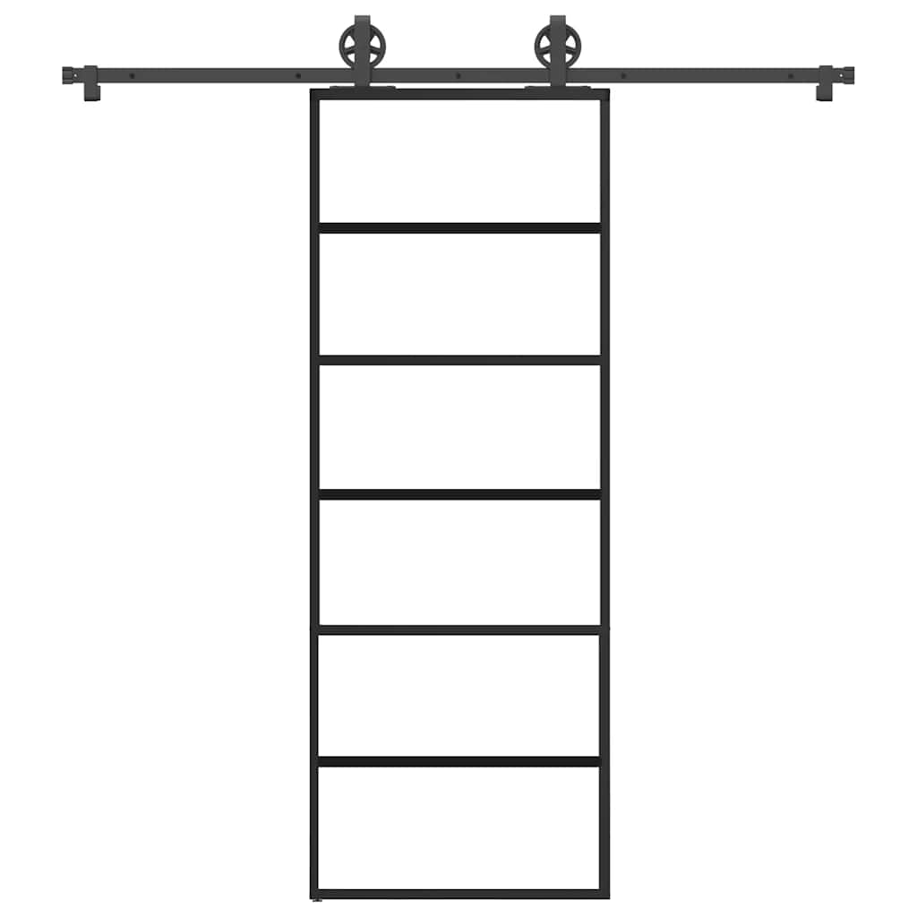 Schiebetür mit Beschlag 76×205 cm ESG-Glas & Aluminium