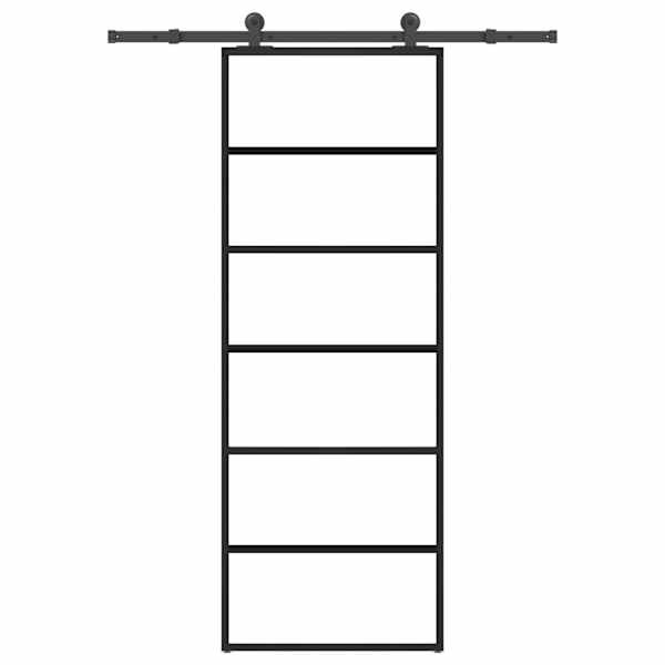 vidaXL liuguks koos tarvikutega, 76 x 205 cm, ESG-klaas ja alumiinium