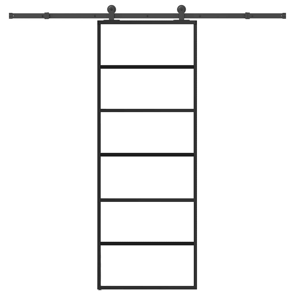 Schiebetür mit Beschlag 76×205 cm ESG-Glas & Aluminium