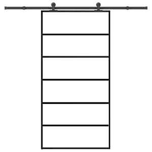 Drsna vrata z opremo ESG steklo in aluminij 102x205 cm