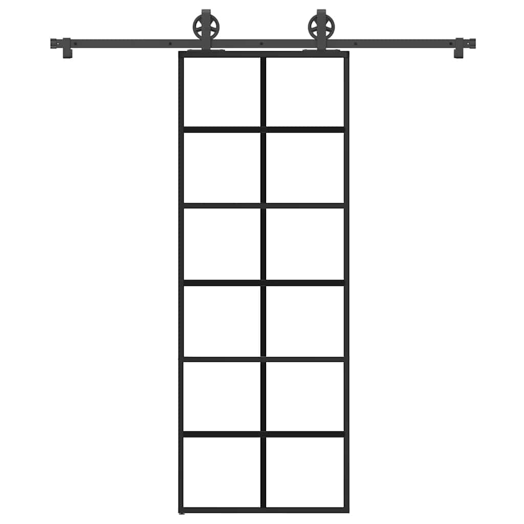 Schiebetür mit Beschlag 76×205 cm ESG-Glas & Aluminium