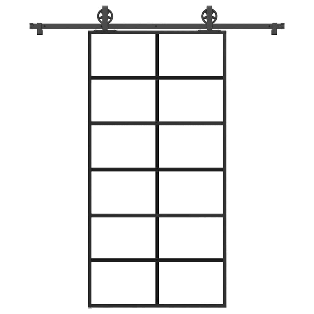 Schiebetür mit Beschlag 102×205 cm ESG-Glas & Aluminium