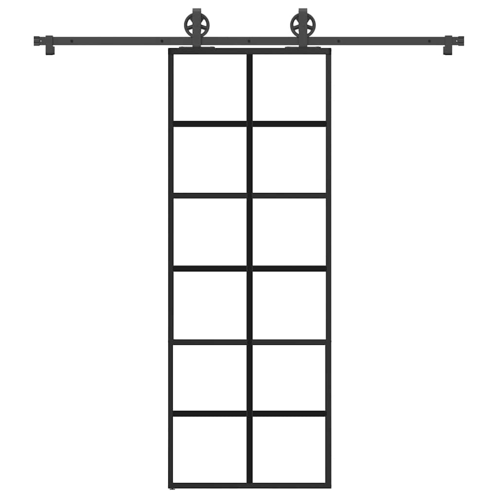 Schiebetür mit Beschlag 76×205 cm ESG-Glas & Aluminium