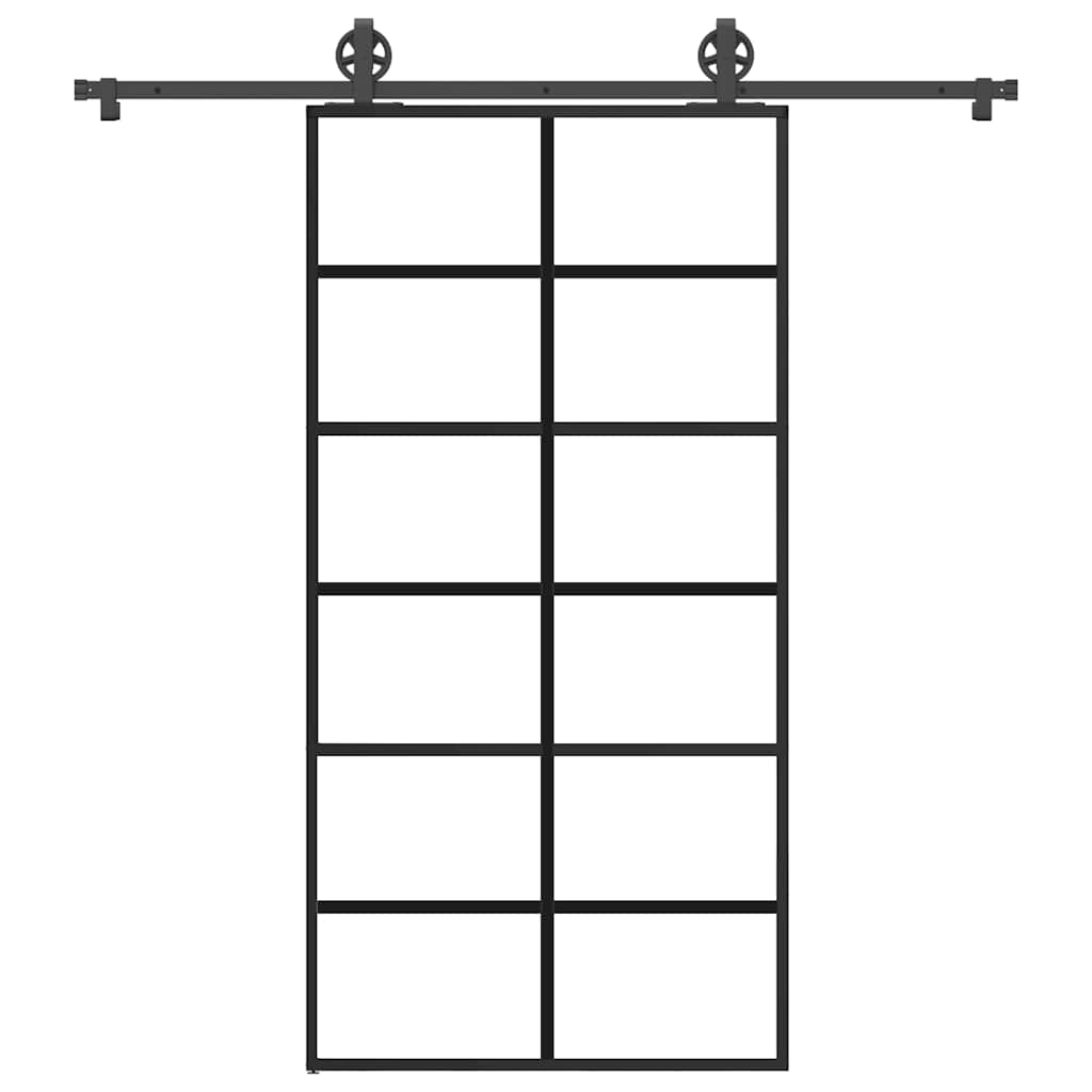 Schiebetür mit Beschlag 102×205 cm ESG-Glas & Aluminium