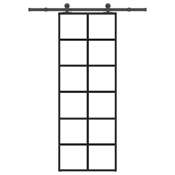 vidaXL liuguks koos tarvikutega, 76 x 205 cm, ESG-klaas ja alumiinium