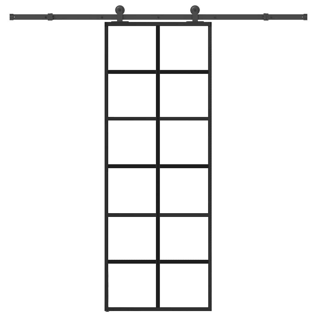 Schiebetür mit Beschlag 76×205 cm ESG-Glas & Aluminium