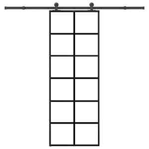 Drsna vrata z opremo 76x205 cm ESG steklo in aluminij