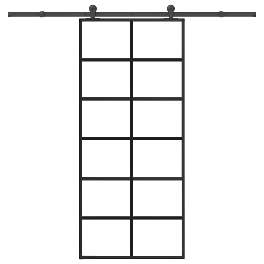 Schiebetür mit Beschlag 90×205 cm ESG-Glas & Aluminium