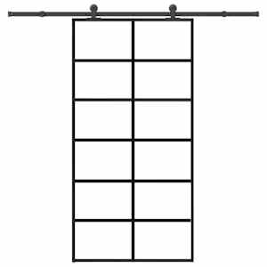 Drsna vrata z opremo ESG steklo in aluminij 102x205 cm