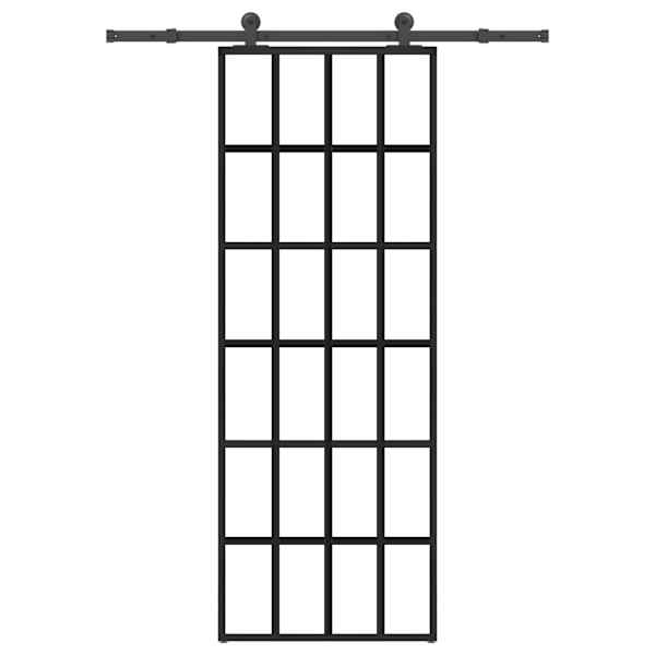 vidaXL liuguks koos tarvikutega, 76 x 205 cm, ESG-klaas ja alumiinium