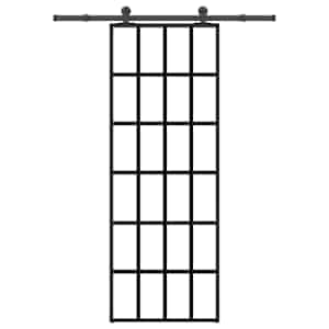 Drsna vrata z opremo 76x205 cm ESG steklo in aluminij