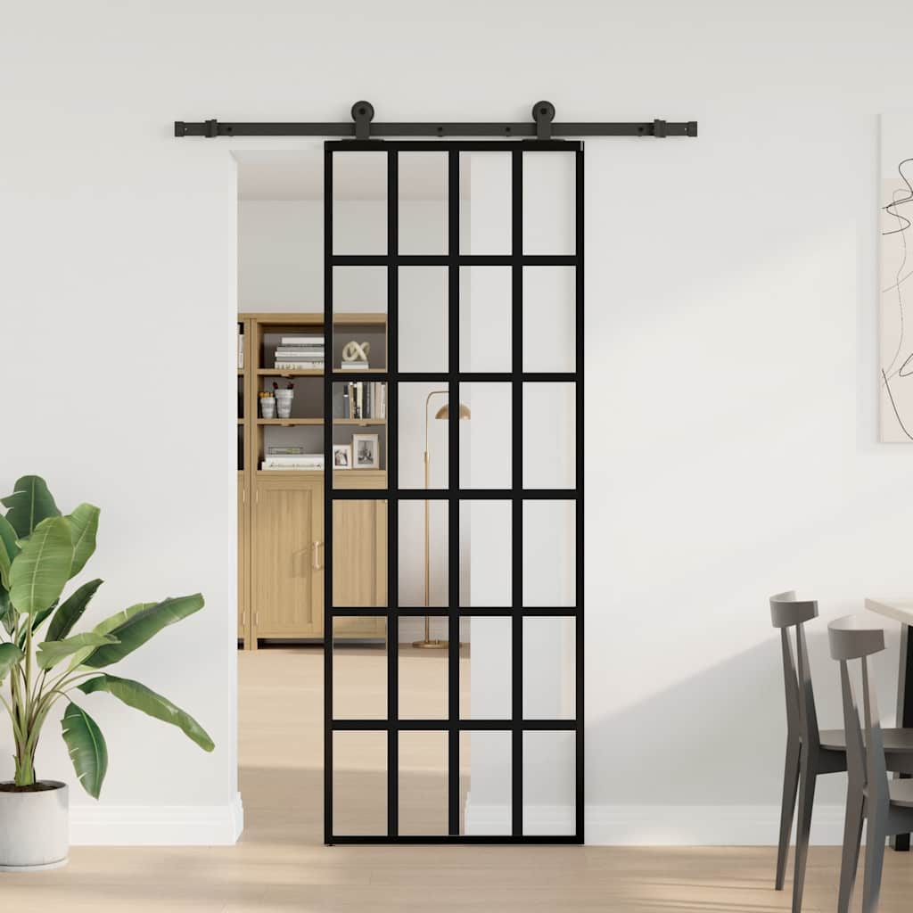 vidaXL Ușă glisantă cu set feronerie, 76x205 cm, sticlă ESG/aluminiu