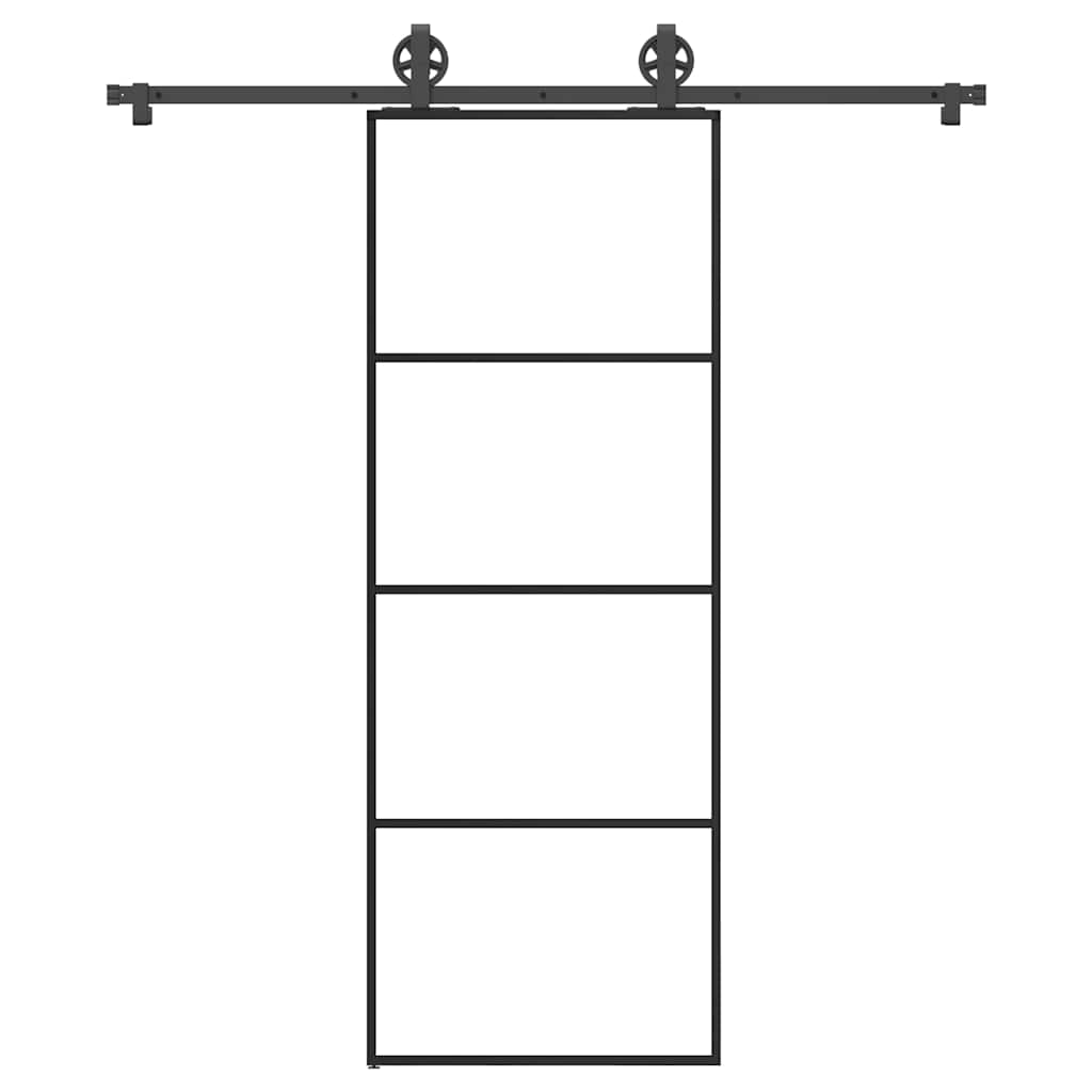 Schiebetür mit Beschlag 76×205 cm ESG-Glas & Aluminium