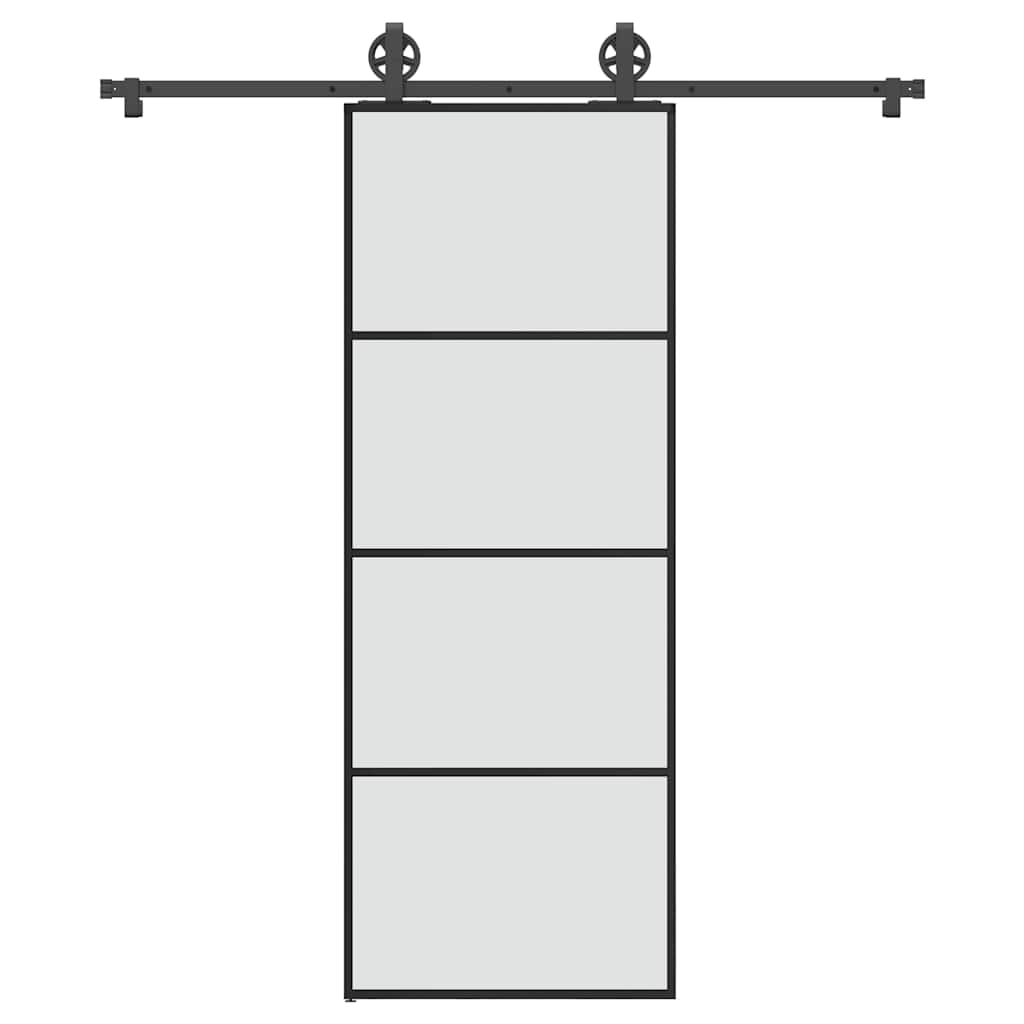 Schiebetür mit Beschlag 76×205 cm ESG-Glas & Aluminium