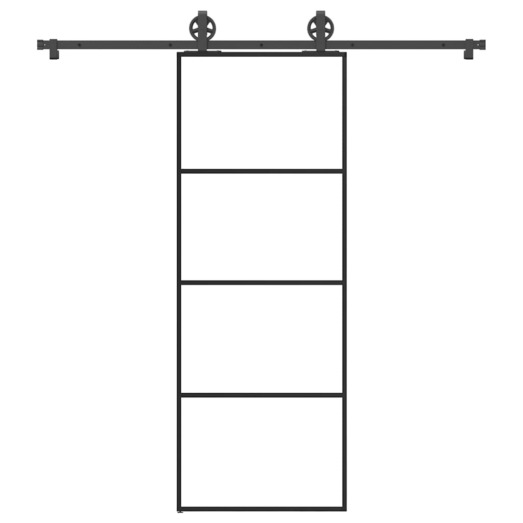 Schiebetür mit Beschlag 76×205 cm ESG-Glas & Aluminium