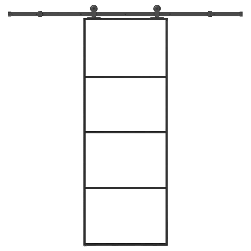 Schiebetür mit Beschlag 76×205 cm ESG-Glas & Aluminium