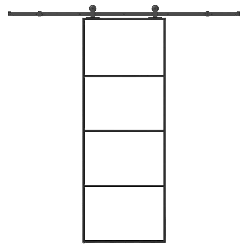 vidaXL Posuvné dveře s kováním 76x205 cm ESG sklo a hliník