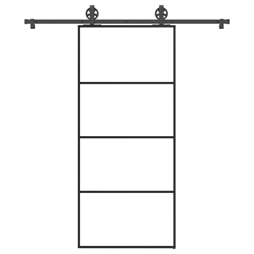 Schiebetür mit Beschlag 90×205 cm ESG-Glas & Aluminium