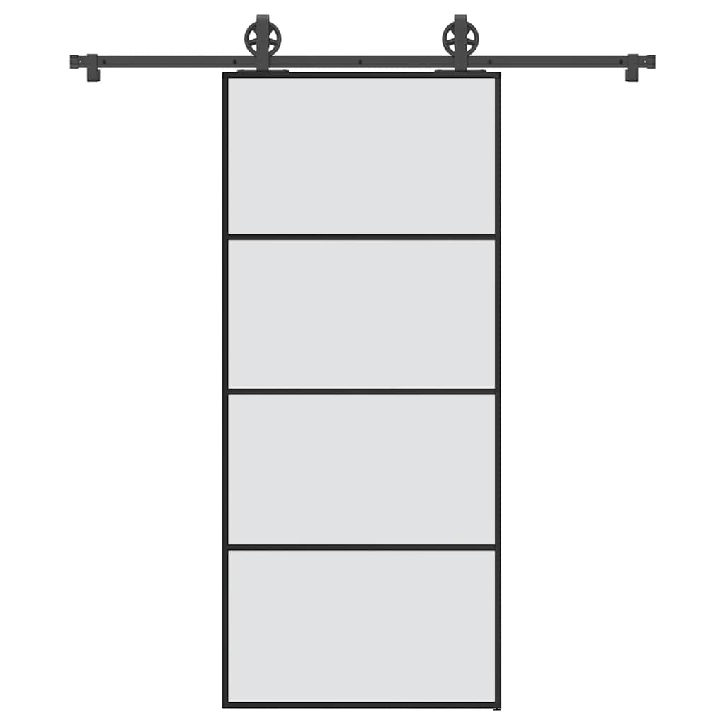 Schiebetür mit Beschlag 90×205 cm ESG-Glas & Aluminium