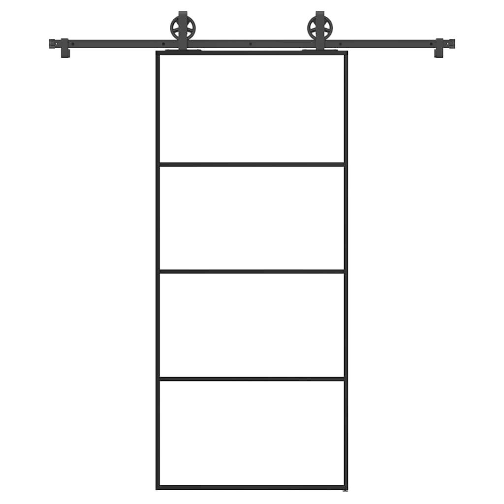 Schiebetür mit Beschlag 90×205 cm ESG-Glas & Aluminium