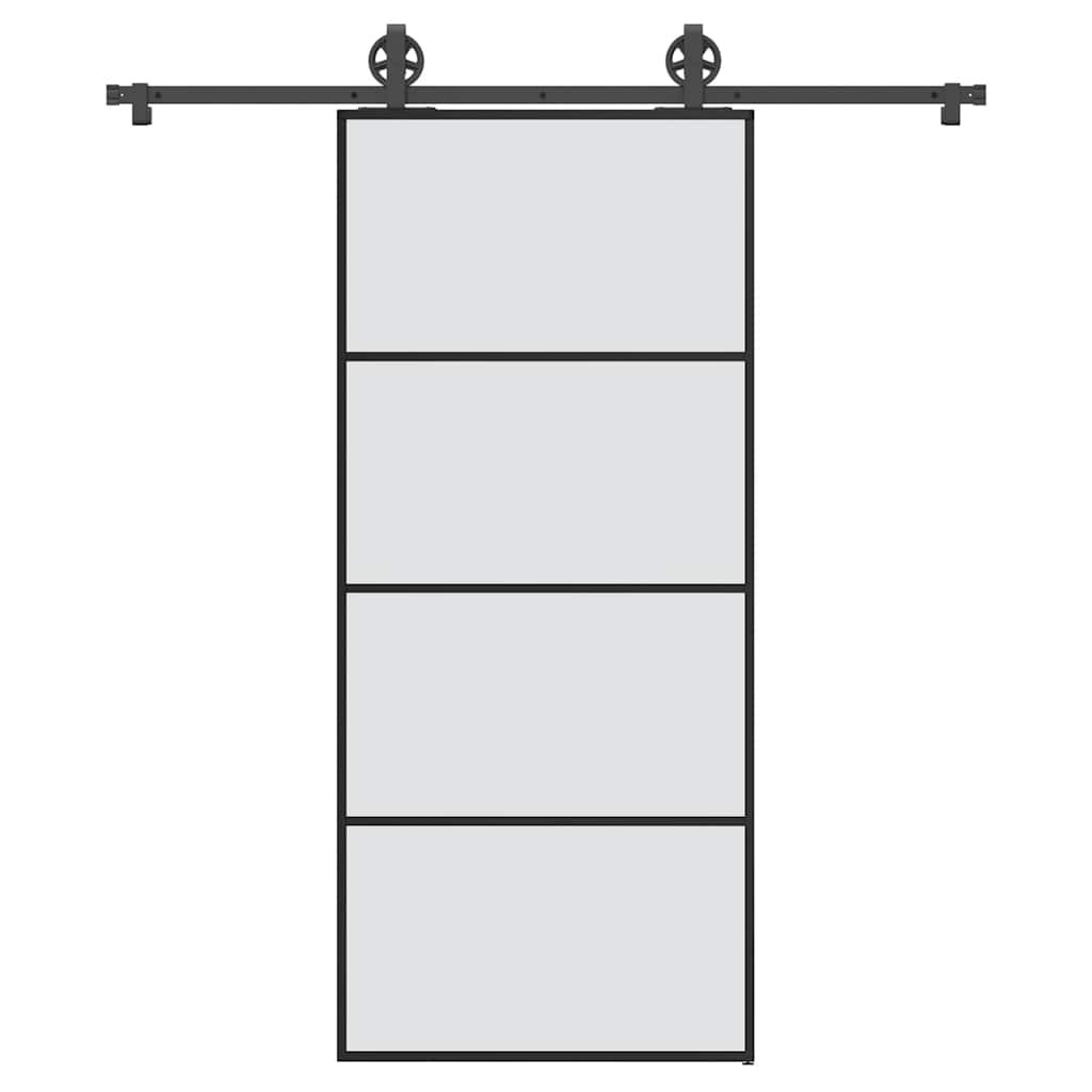 Schiebetür mit Beschlag 90×205 cm ESG-Glas & Aluminium