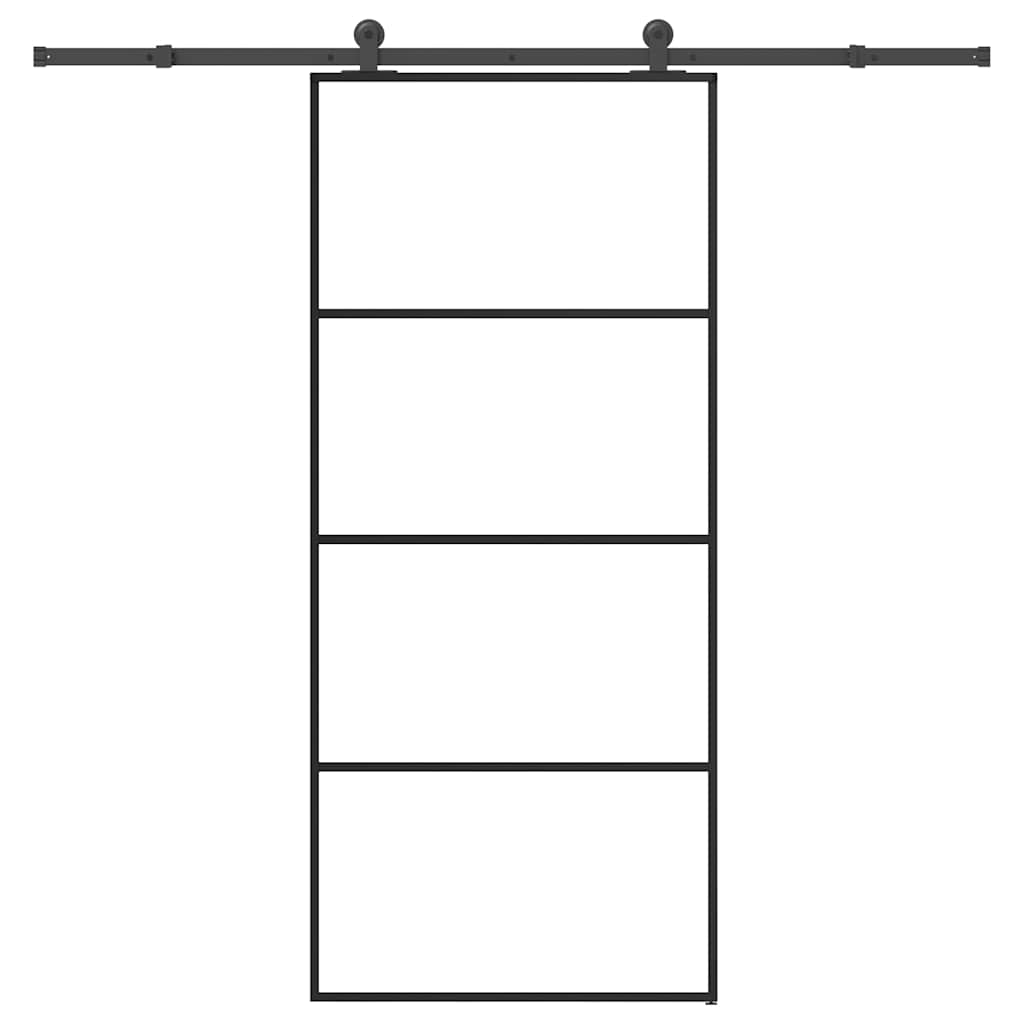 Schiebetür mit Beschlag 90×205 cm ESG-Glas & Aluminium