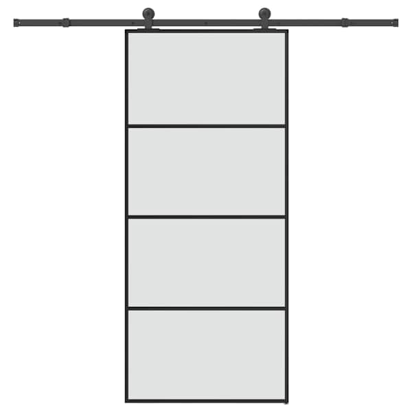 vidaXL liuguks tarvikutega, 90 x 205 cm, ESG-klaas ja alumiinium