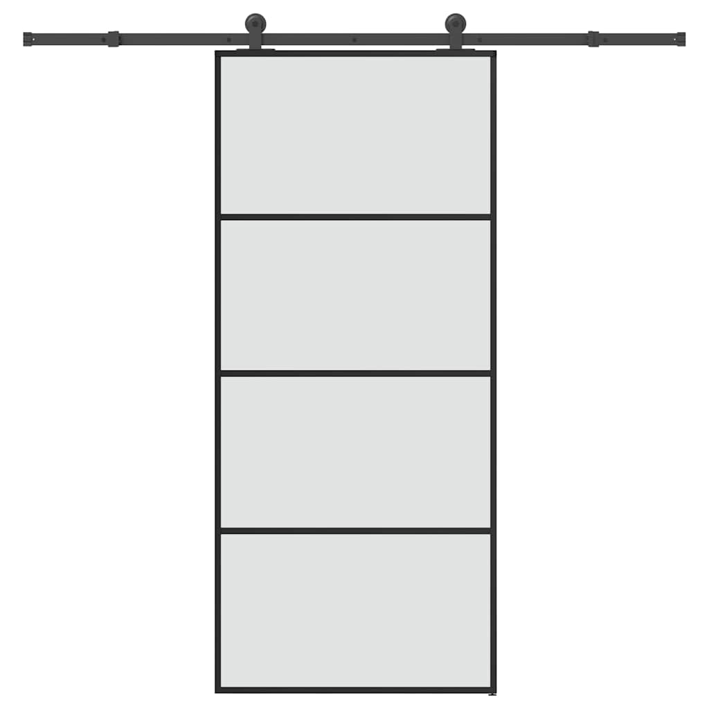 vidaXL Posuvné dveře s kováním 90x205 cm ESG sklo a hliník