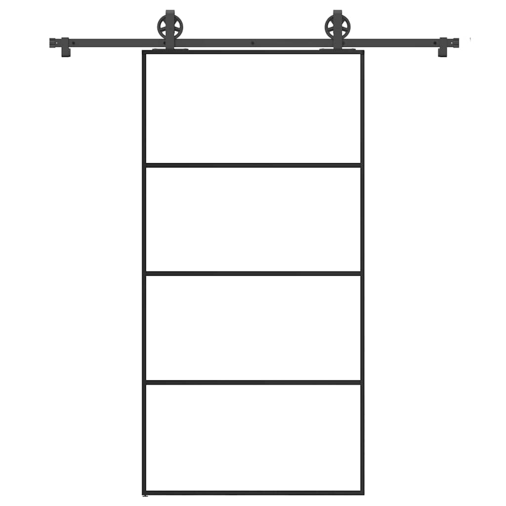 Schiebetür mit Beschlag 102,5×205 cm ESG-Glas & Aluminium