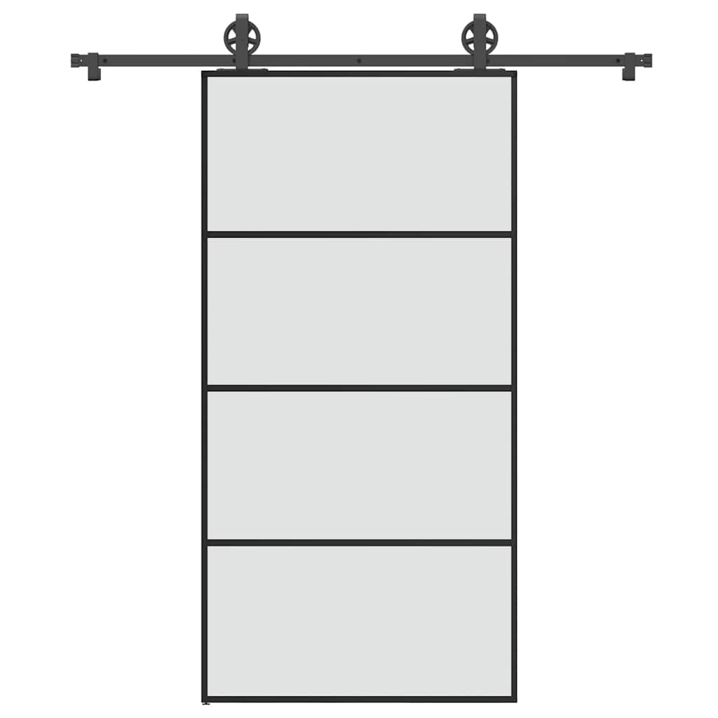 Schiebetür mit Beschlag 102,5×205 cm ESG-Glas & Aluminium