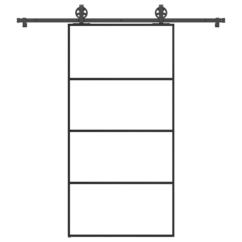 Schiebetür mit Beschlag 102,5×205 cm ESG-Glas & Aluminium