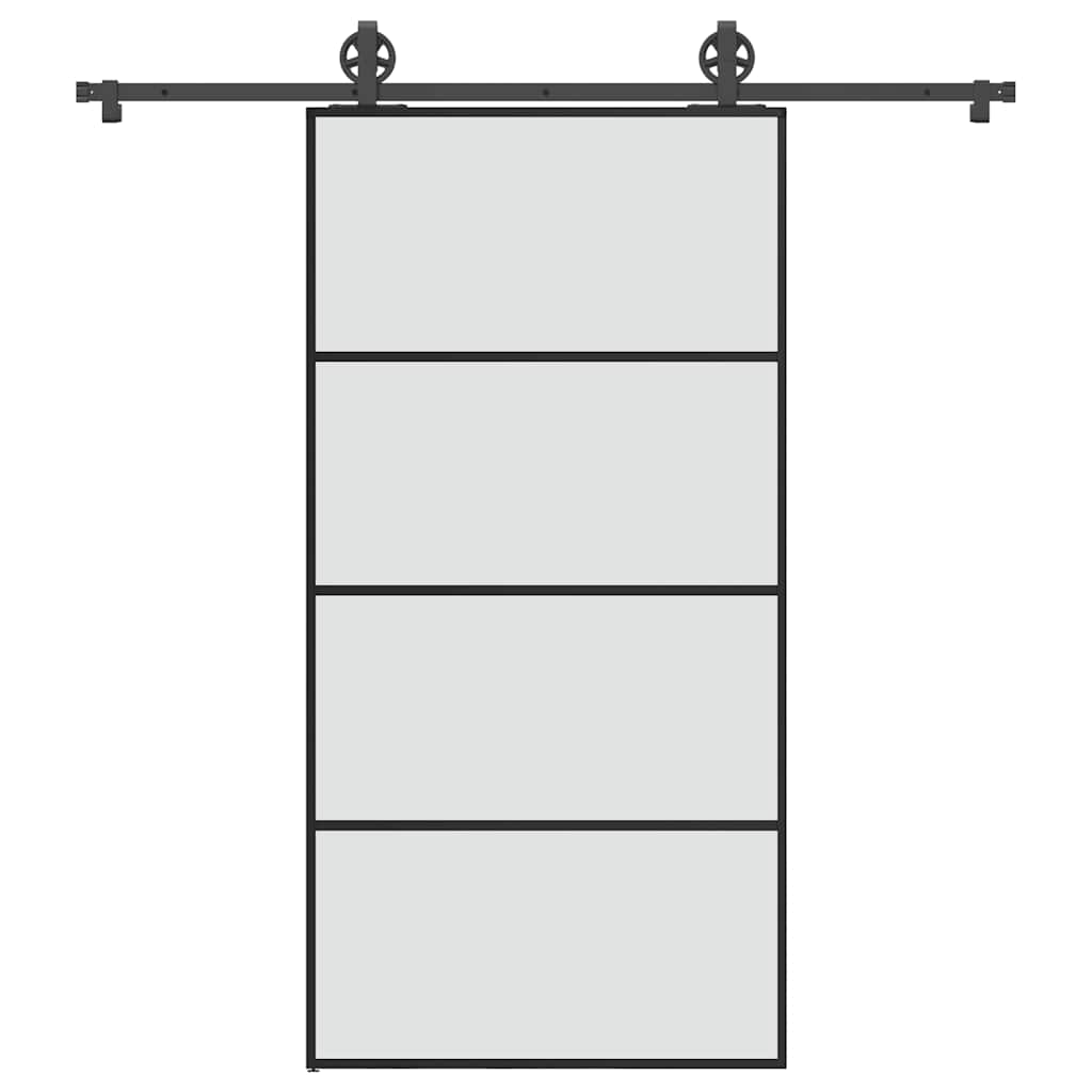 Schiebetür mit Beschlag 102,5×205 cm ESG-Glas & Aluminium