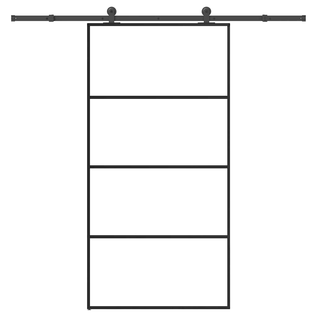 Schiebetür mit Beschlag 102,5×205 cm ESG-Glas & Aluminium