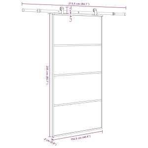 Posuvné dveře s kováním 102,5 x 205 cm ESG sklo a hliník - obrázek 8