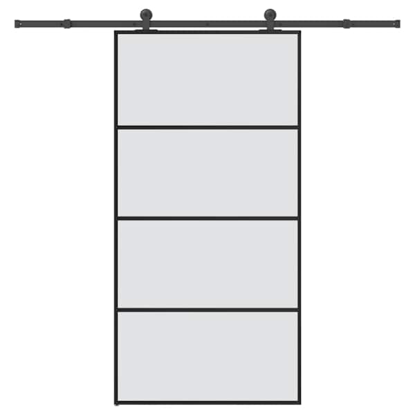 vidaXL liuguks tarvikutega, 102,5 x 205 cm, ESG-klaas ja alumiinium
