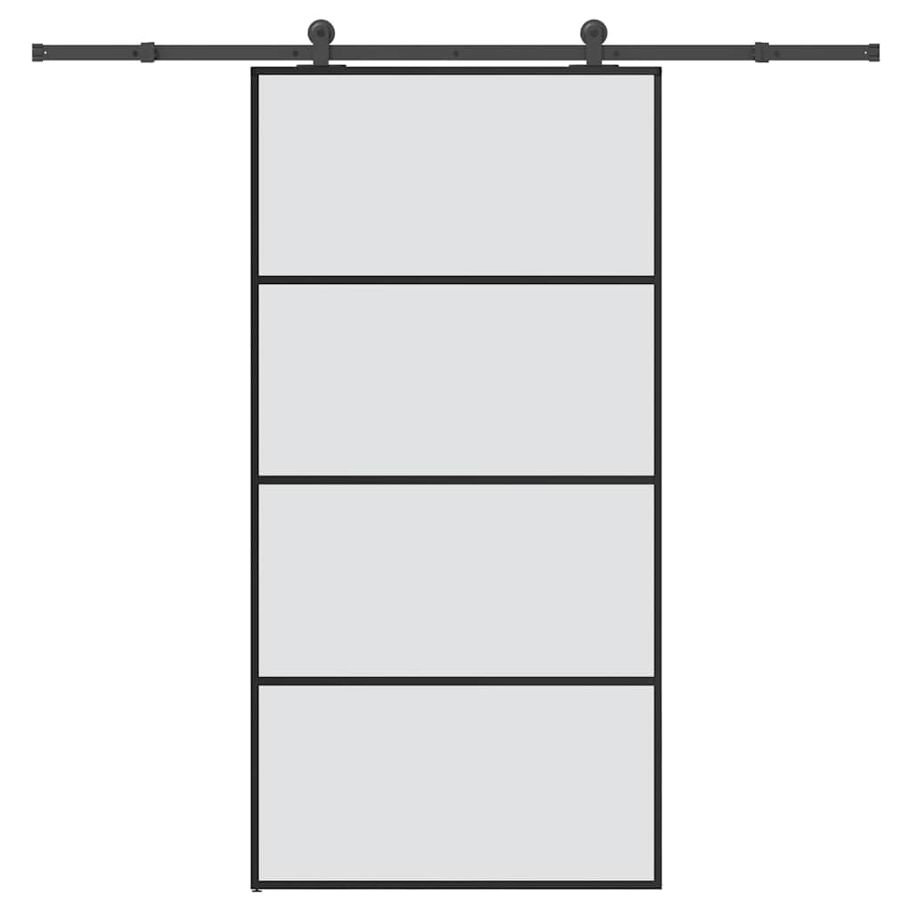 vidaXL Posuvné dveře s kováním 102,5 x 205 cm ESG sklo a hliník