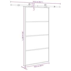 Posuvné dveře s kováním 102,5 x 205 cm ESG sklo a hliník - obrázek 8