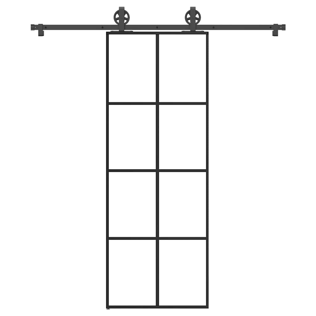 Schiebetür mit Beschlag 76×205 cm ESG-Glas & Aluminium