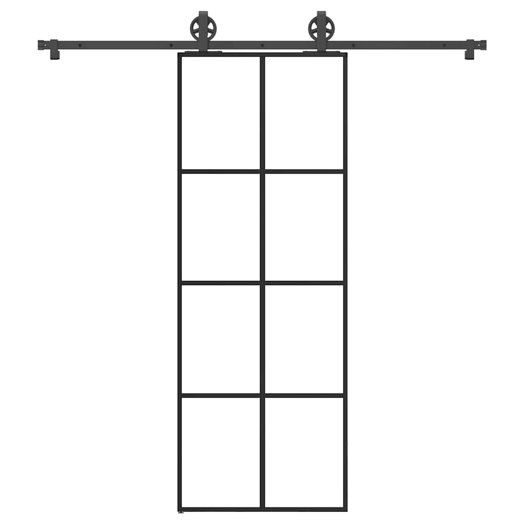 Schiebetür mit Beschlag 76×205 cm ESG-Glas & Aluminium